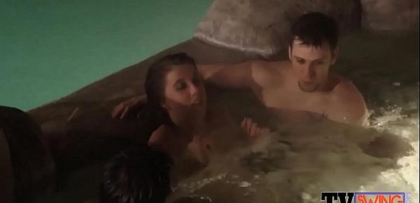  Amazing friends relaxing in hot tub